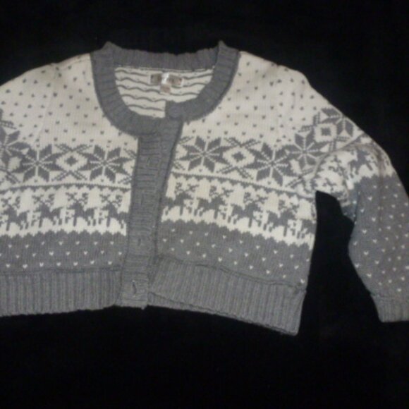 Decree Knit Button Cardigan Sweater -Deer Reindeer Snowflake Winter theme Sz XXL - Picture 1 of 12